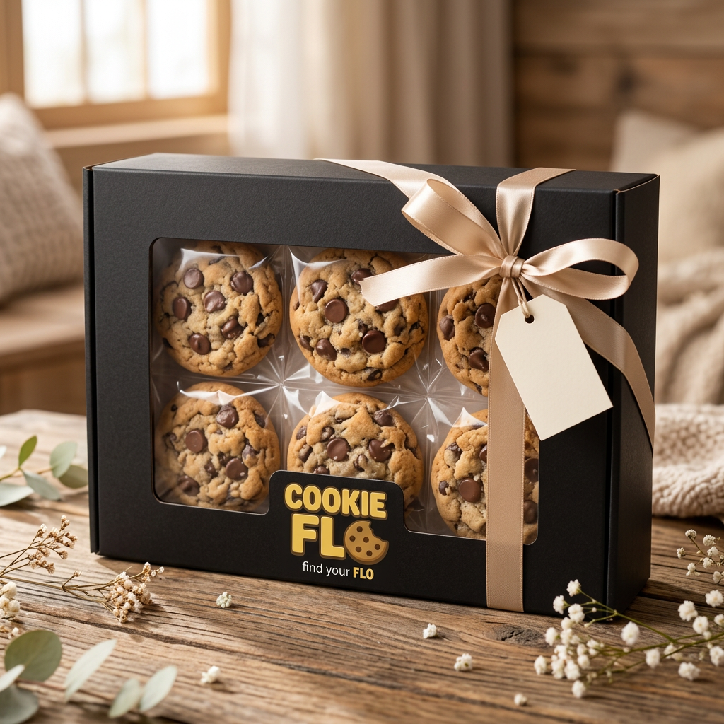 Classic Chip black Cookie Flo gift box with ribbon